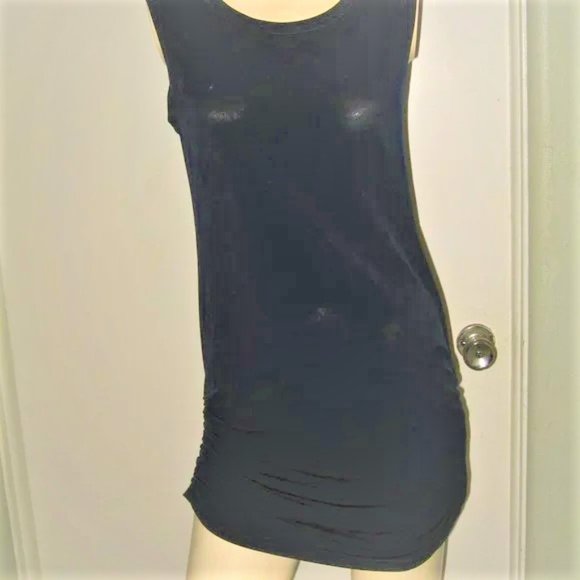 ❤️2 PLANET BY LAUREN G Bodycon Rushed Microfiber/Spandex Dresses Navy Black SZ 1 - Picture 1 of 12